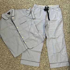 J. Crew Pajama Set with Black Accents